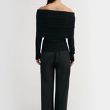 Almada Cara Off Shoulder Top in Black