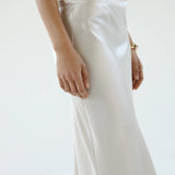 Almada Eni Satin Skirt in Pearl