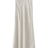 Almada Eni Satin Skirt in Pearl