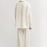 Almada Finn Crepe Shirt in Cream
