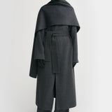 Almada Micha Double Scarf in Dark Grey
