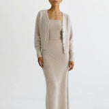 Almada Umi Brushed Cashmere Skirt in Taupe