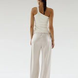 Almada Bias Satin Pant in Pearl