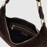 Anine Bing Kate Hobo Bag in Dark Brown Suede