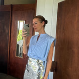 Artclub Cubist / Boy Shirt in Pale Blue