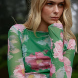 Aston Studio Ezili Mesh Top in Forest Fleur