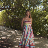 Aston Studio Rue Dress in Monarch Stripe