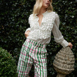 Aston Studio Vera Blouse in Whisper and Forest