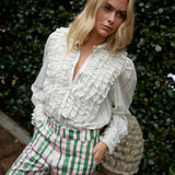 Aston Studio Vera Blouse in Whisper and Forest