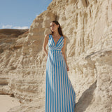 Aston Studio Betty Dress in Ocean Depths and Seashell Stripe