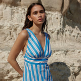 Aston Studio Betty Dress in Ocean Depths and Seashell Stripe