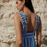 Aston Studio Betty Dress in Ocean Depths and Seashell Stripe