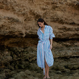 Aston Studio Billy Shirt Dress in Ocean Depths and Seashell Stripe