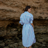Aston Studio Billy Shirt Dress in Ocean Depths and Seashell Stripe