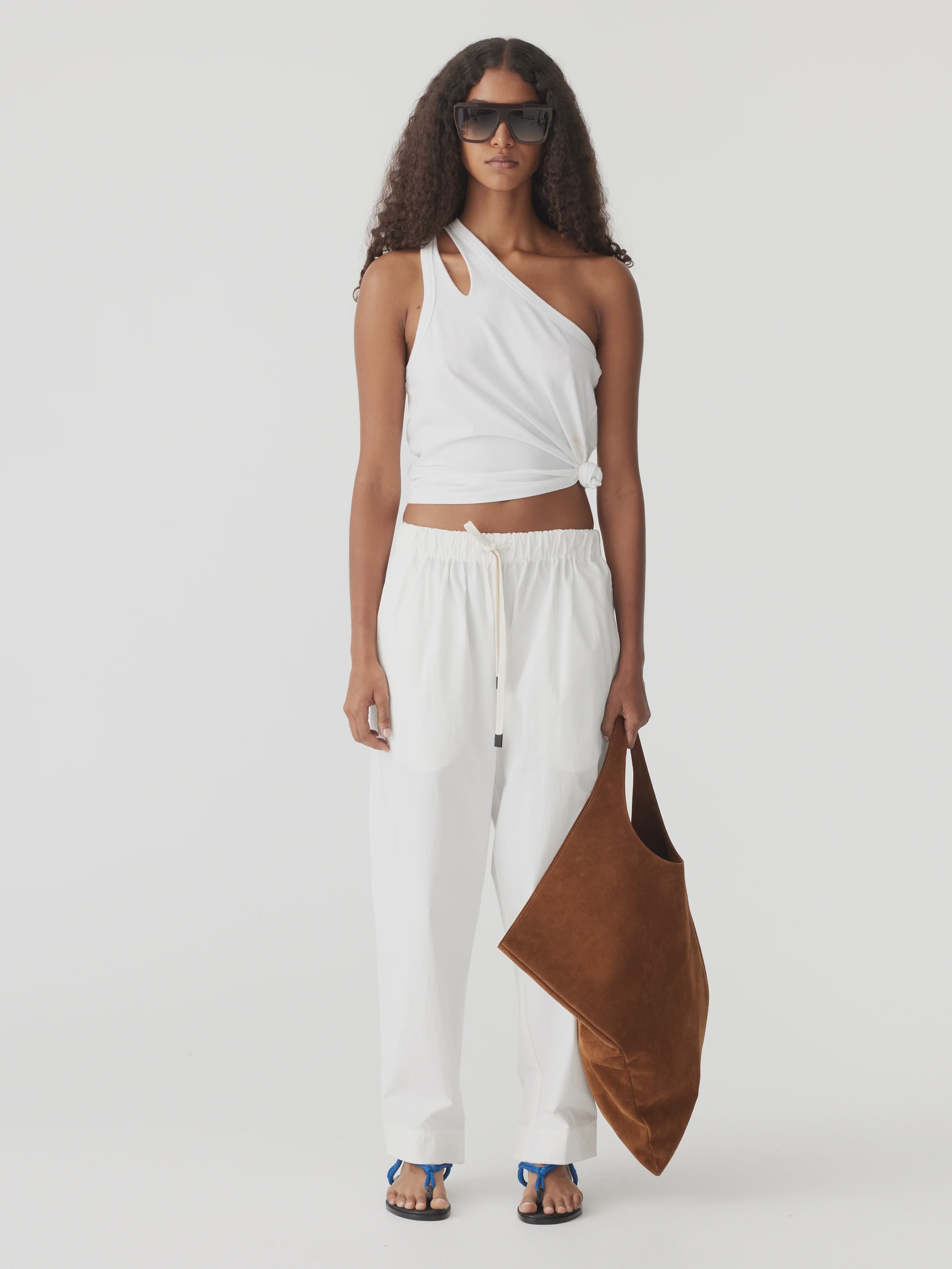 Bassike Bags Bassike Crushed Cotton Pull On Pant In Natural
