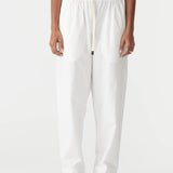 Bassike Crushed Cotton Pull on Pant in Natural