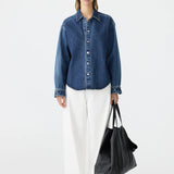 Bassike Denim Gradient Universal Shirt in Worn Indigo