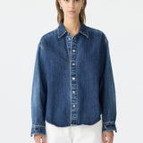 Bassike Denim Gradient Universal Shirt in Worn Indigo