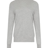 Bassike Oversized Crew Neck Knit in Light Grey Marle