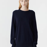 Bassike Oversized Crew Neck Knit In Ink