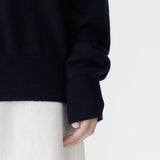 Bassike Oversized Crew Neck Knit In Ink