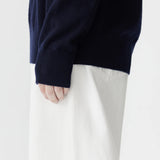 Bassike Oversized Crew Neck Knit In Ink