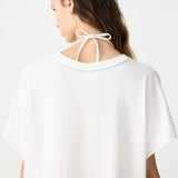 Bassike Boxy Pocket Detail Short Sleeve T-Shirt in White and Aloe Vera
