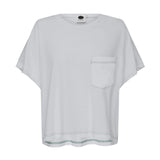 Bassike Boxy Pocket Detail Short Sleeve T-Shirt in White and Aloe Vera