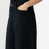 Bassike Cotton Twill Barrel Leg Pant in Black