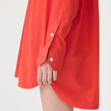 Bassike Crushed Cotton Oversized Shirt in Red