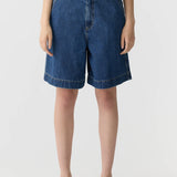 Bassike Denim Bermuda Short in Bright Indigo