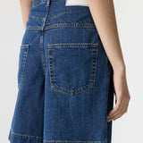 Bassike Denim Bermuda Short in Bright Indigo