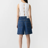 Bassike Denim Bermuda Short in Bright Indigo