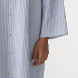 Bassike Dobby Stripe Shirt Dress in Blue Stripe