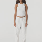Bassike Fleece Trackpant in Antique White