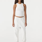 Bassike Fleece Trackpant in Antique White
