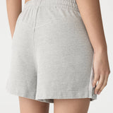 Bassike French Terry Side Stripe Short in Grey Marle and White