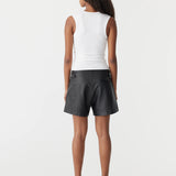 Bassike Low Scooped Rib Tank in White
