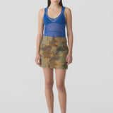 Bassike Raw Edge Camo Skirt in Camo Print