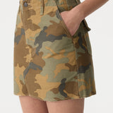 Bassike Raw Edge Camo Skirt in Camo Print