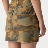 Bassike Raw Edge Camo Skirt in Camo Print