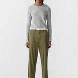 Bassike Stretch Cotton Relaxed Pant in Military