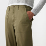 Bassike Stretch Cotton Relaxed Pant in Military