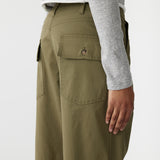 Bassike Stretch Cotton Relaxed Pant in Military