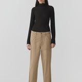 Bassike Stretch Cotton Relaxed Pant in Tan