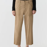 Bassike Stretch Cotton Relaxed Pant in Tan