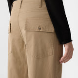 Bassike Stretch Cotton Relaxed Pant in Tan
