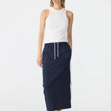 Bassike Stretch Twill Pull On Skirt in Ink and White
