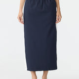 Bassike Stretch Twill Pull On Skirt in Ink and White