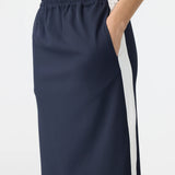 Bassike Stretch Twill Pull On Skirt in Ink and White